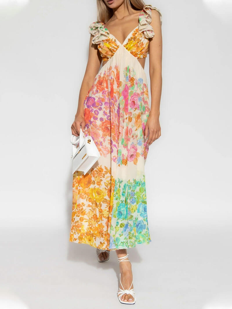 Marion | Robe Maxi Bohème Col V Femme