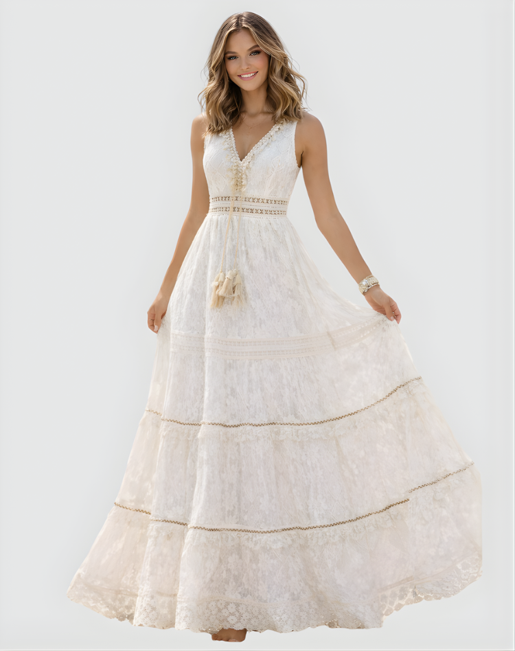 Marguerite | Robe Maxi Plage Col V