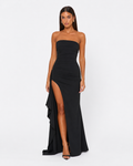 Ornella | Robe Longue Bustier Drapé Cascade Fendue