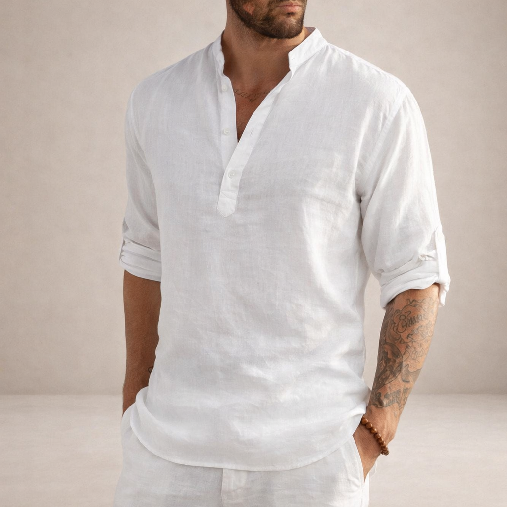 Marceau | Chemise Lin Col Officier