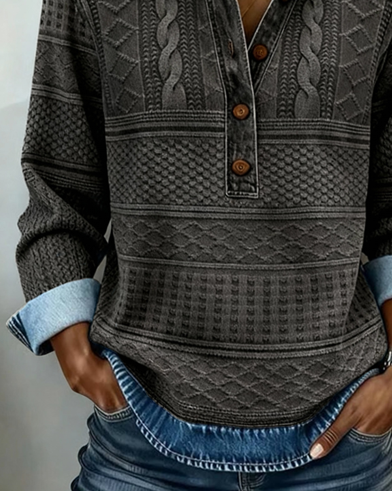 Selma | Pull Texturé Col Polo Boutonné