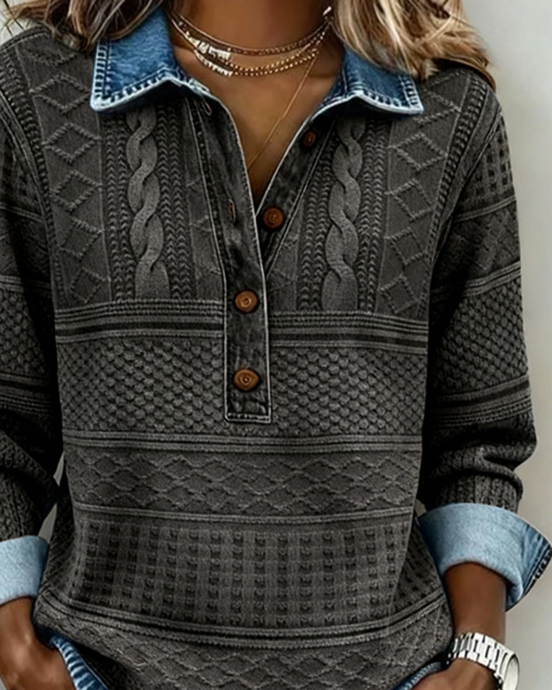 Victoria | Pull Col Polo Motifs Torsadés