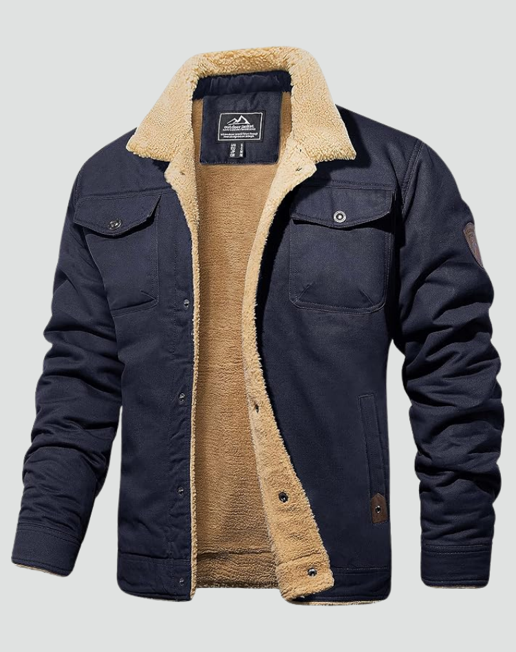Gédéon | Veste Sherpa Boutons-Pression Poches Poitrine