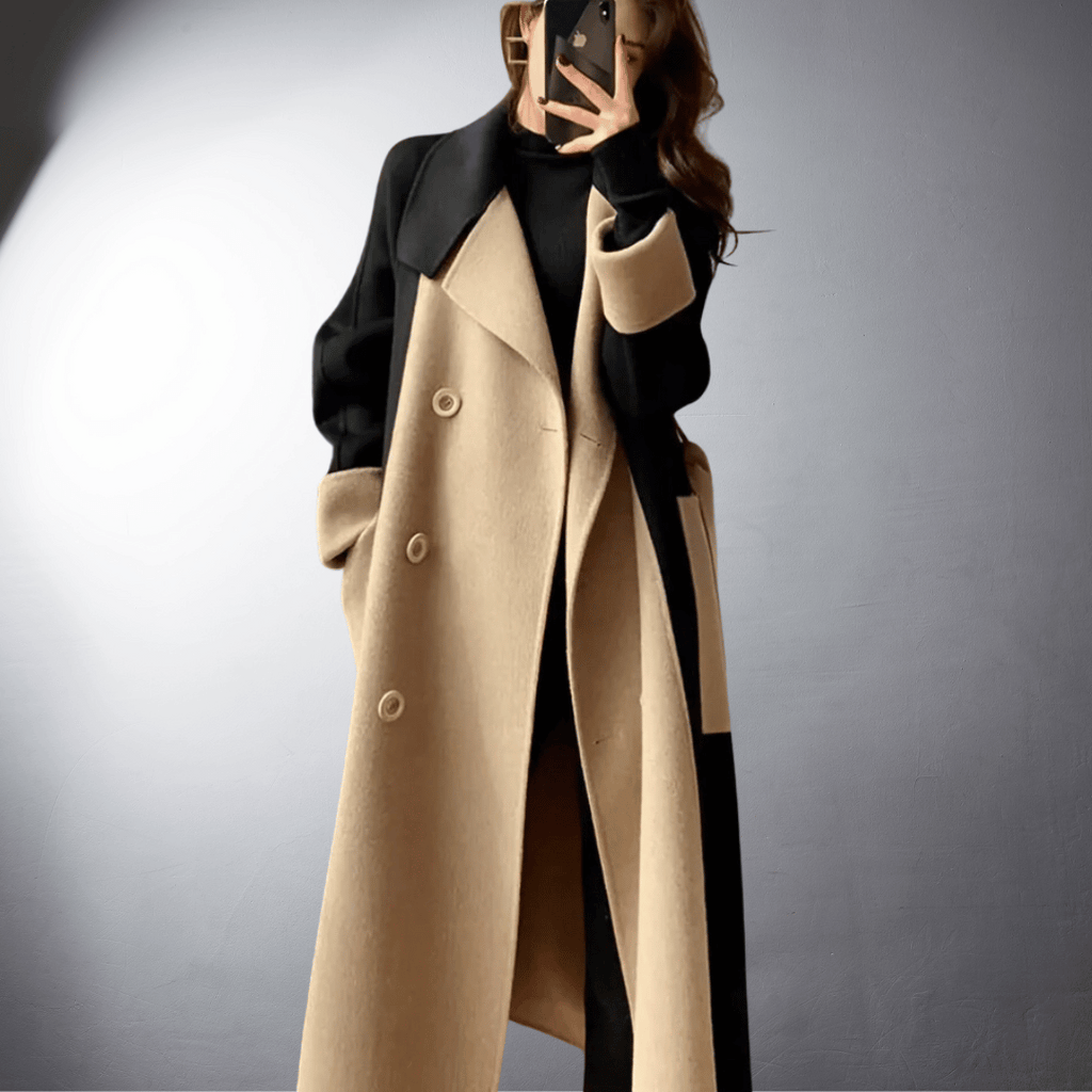 Ève | Manteau Long à Revers Poignets Larges