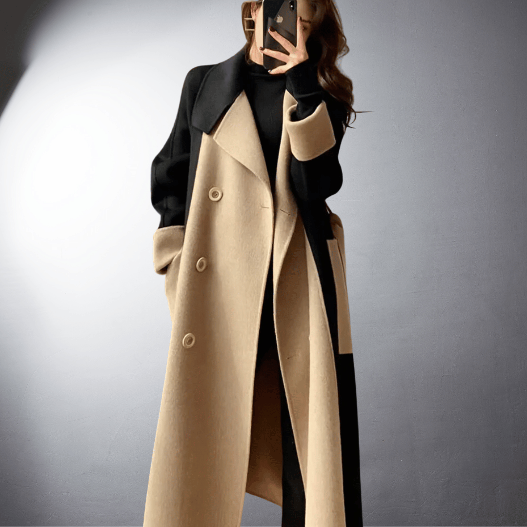 Ève | Manteau Long à Revers Poignets Larges