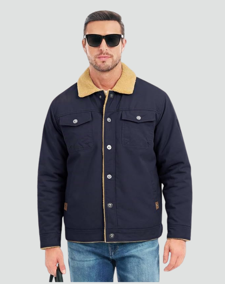 Gédéon | Veste Sherpa Boutons-Pression Poches Poitrine
