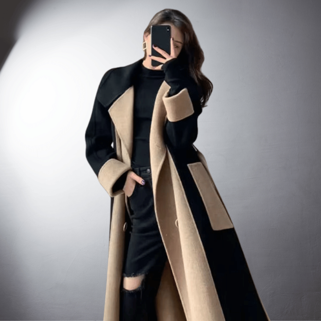 Ève | Manteau Long à Revers Poignets Larges