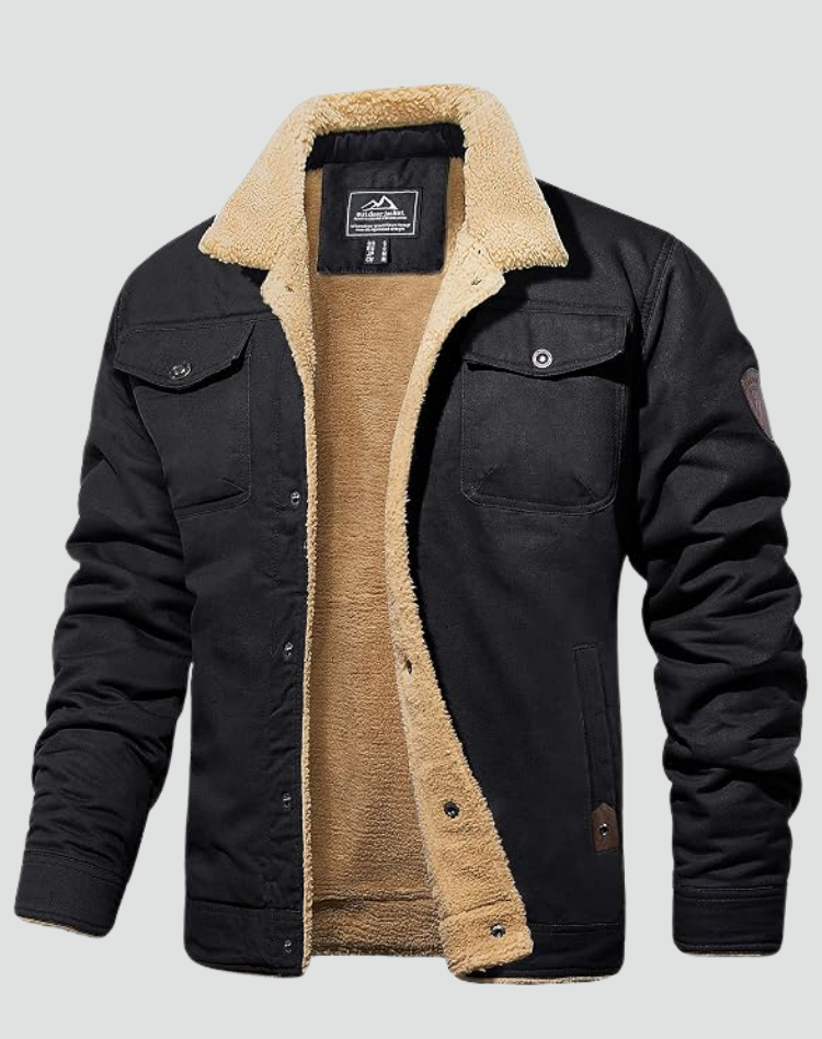 Gédéon | Veste Sherpa Boutons-Pression Poches Poitrine