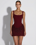 Iseult | Robe Courte Corset Jupe Scintillante