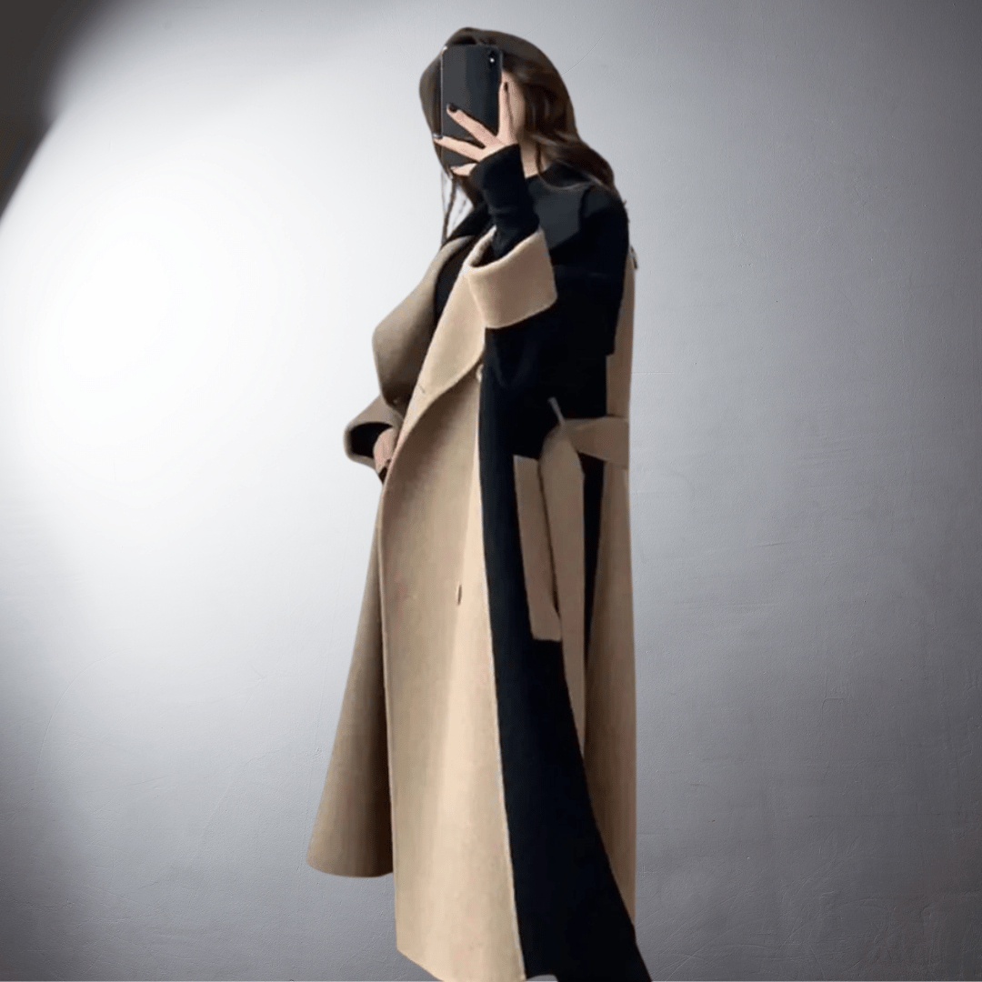Ève | Manteau Long à Revers Poignets Larges