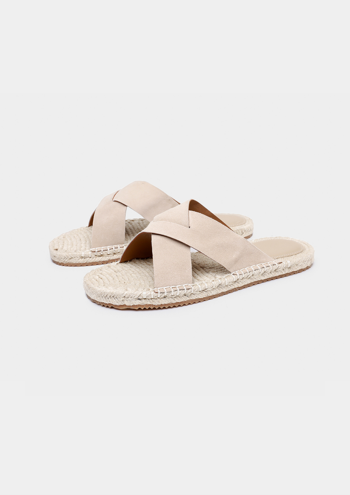 Damien | Sandales Resort en Daim Blanc Cassé