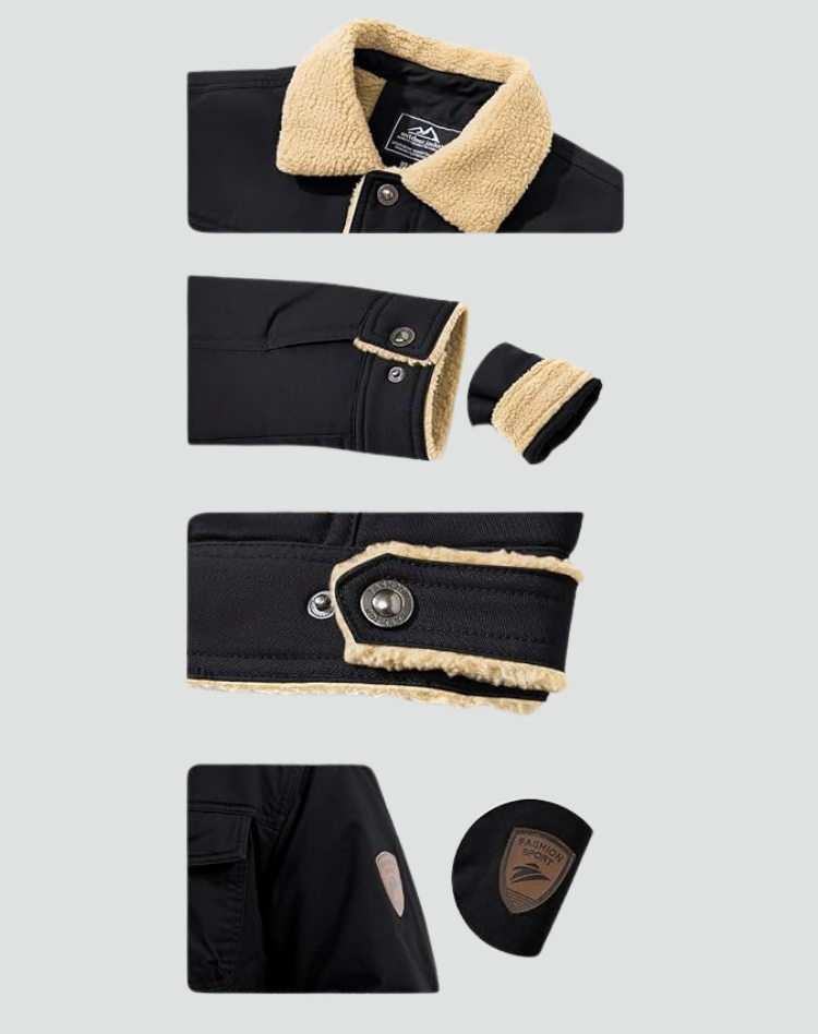 Gédéon | Veste Sherpa Boutons-Pression Poches Poitrine