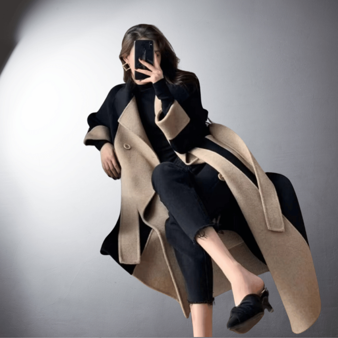 Ève | Manteau Long à Revers Poignets Larges