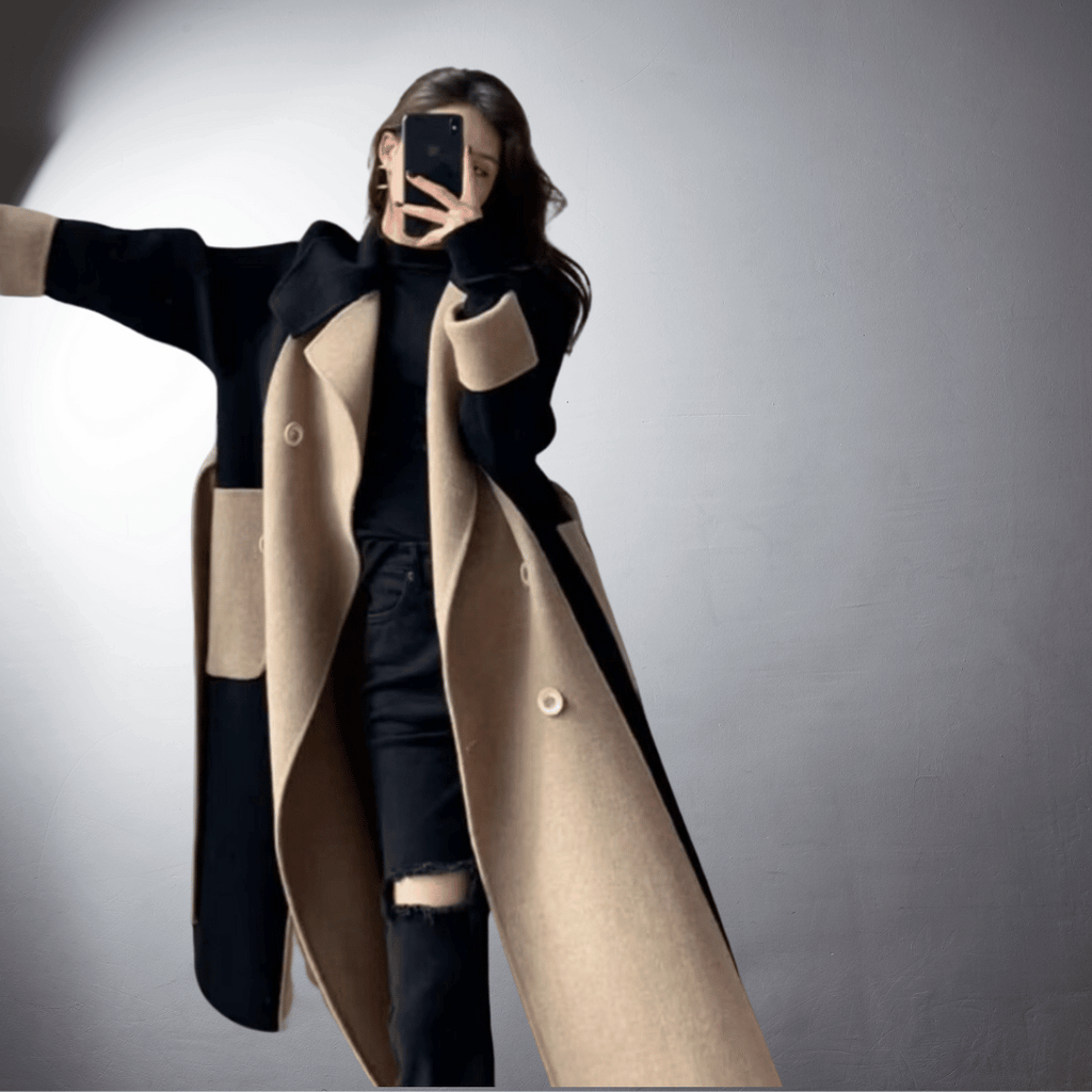 Ève | Manteau Long à Revers Poignets Larges
