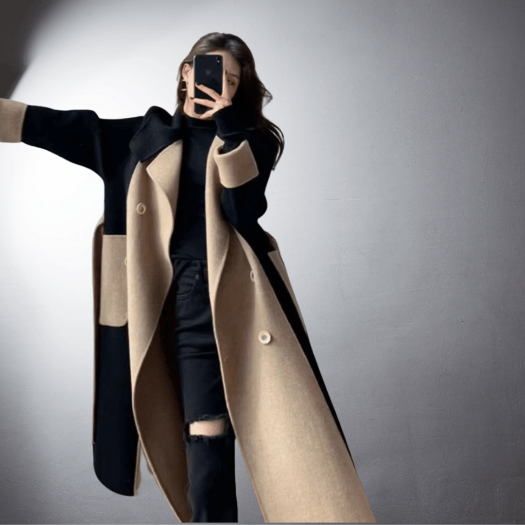 Ève | Manteau Long à Revers Poignets Larges