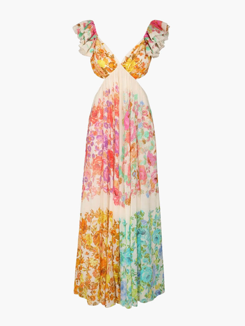 Marion | Robe Maxi Bohème Col V Femme