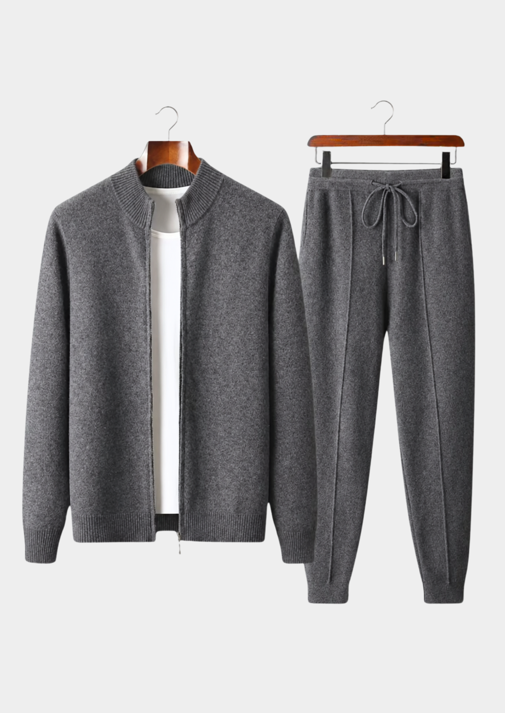 Romain | Ensemble Laine Mérinos Gris Anthracite