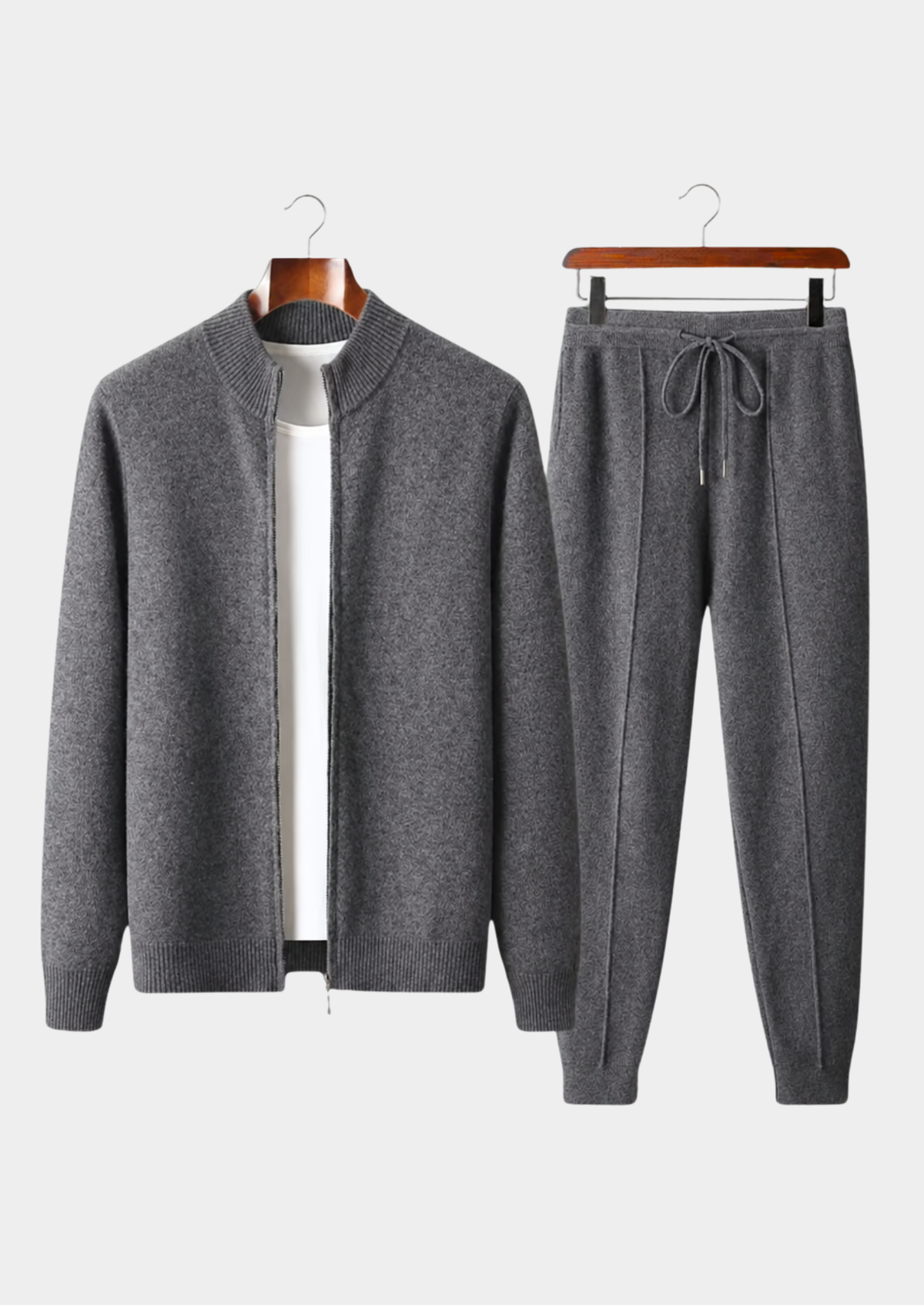 Romain | Ensemble Laine Mérinos Gris Anthracite