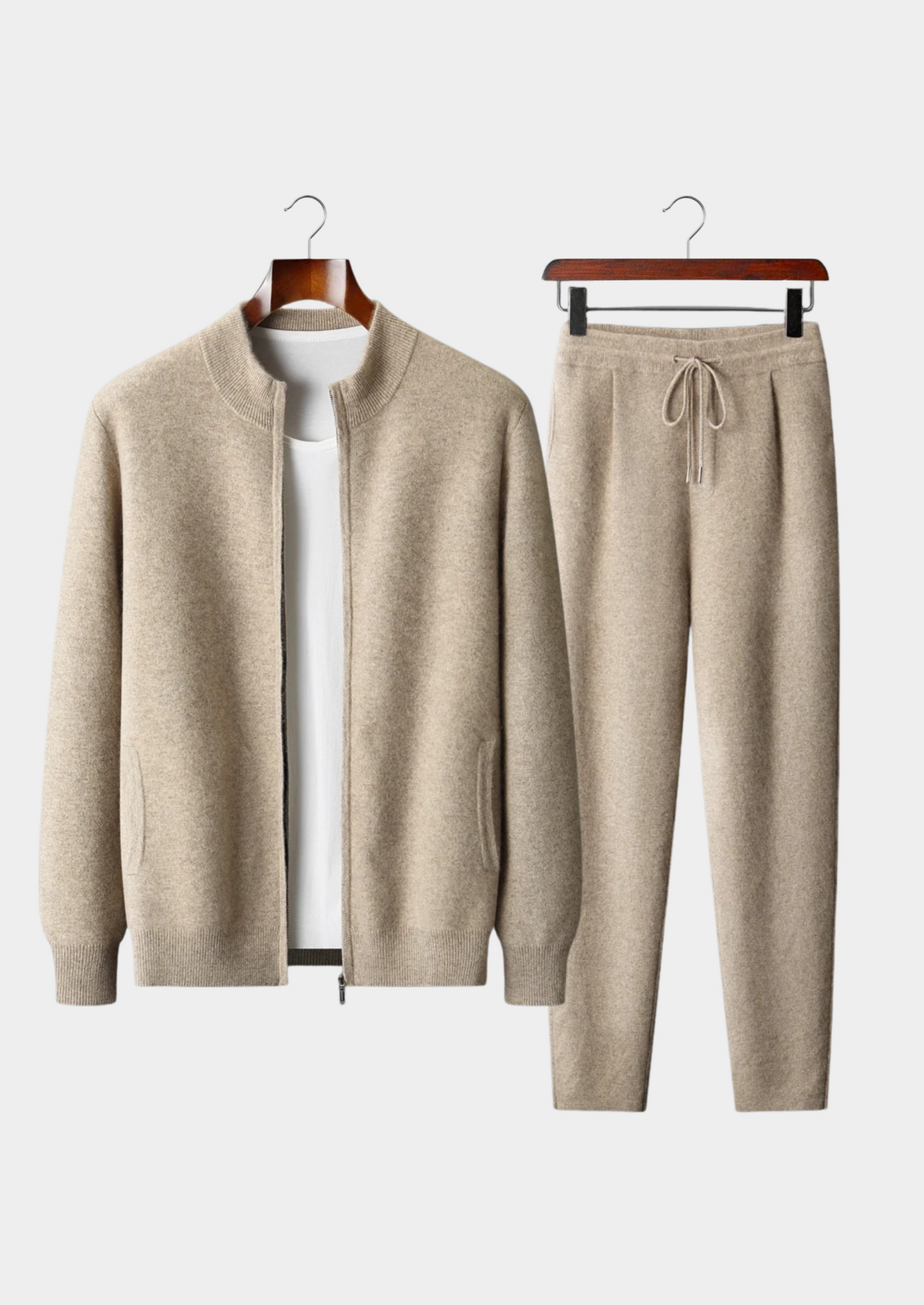 Gabriel | Ensemble Cachemire Zippé Sable