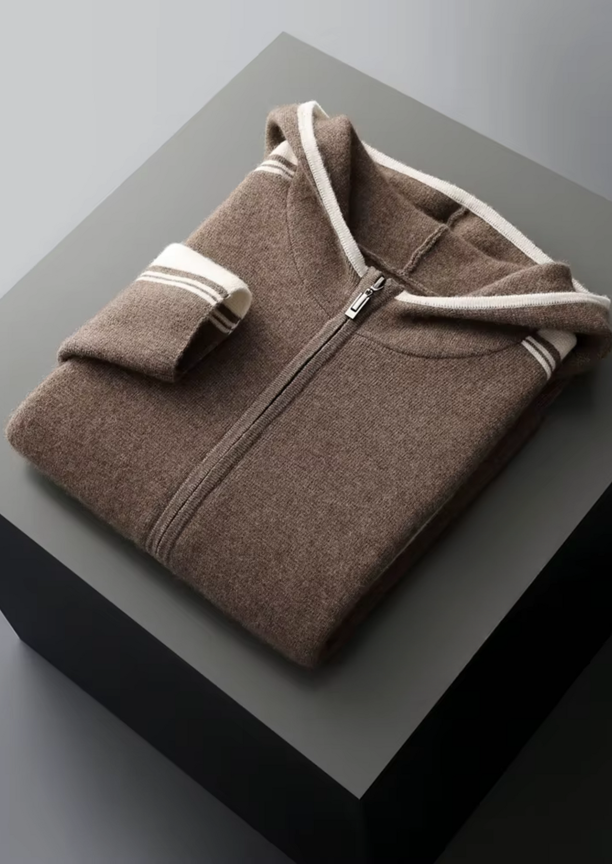 Raphaël | Ensemble Laine Mérinos Zippé Moka