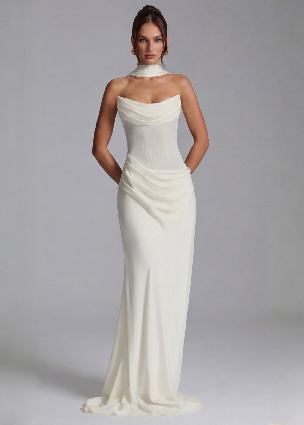 Orlane | Robe Longue Drapée Coupe Ajustée
