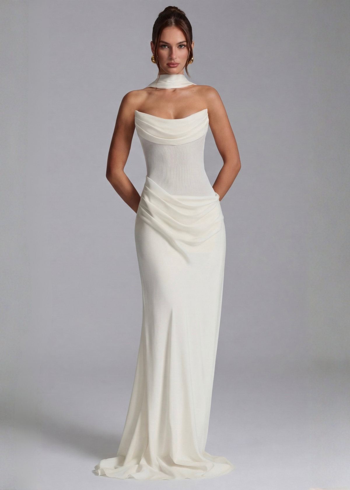 Orlane | Robe Longue Drapée Coupe Ajustée