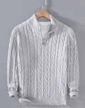 Joris | Pull Torsadé Demi-Zip Col Montant