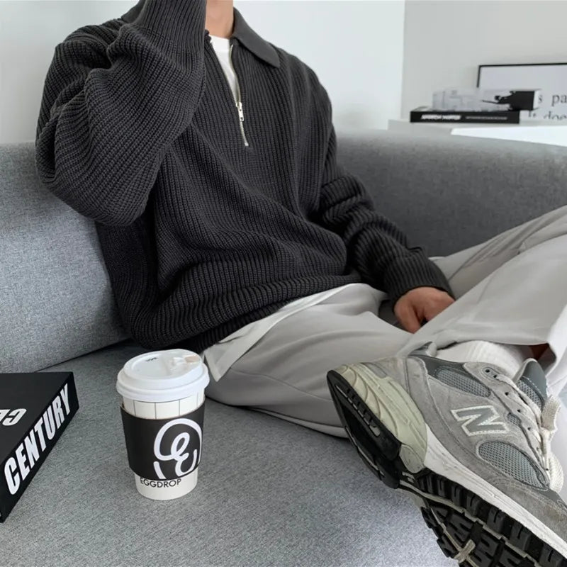 Oscar | Pull Zippé Maille Coupe Ample