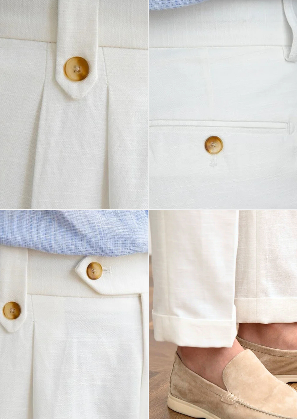 Fantin | Pantalon Plissé Côtier Blanc