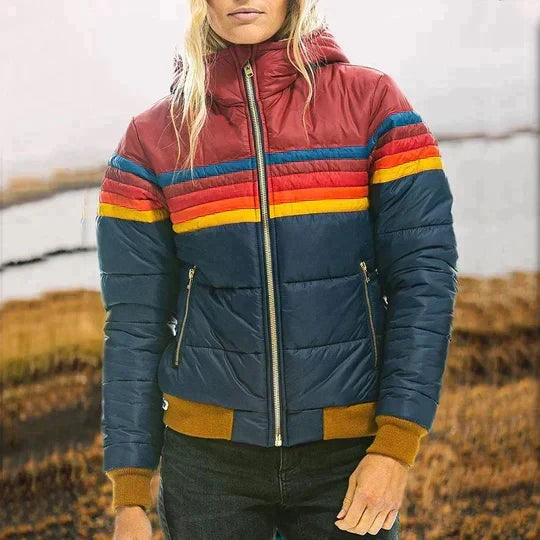 Elvire | Veste Matelassée Bandes Contrastées