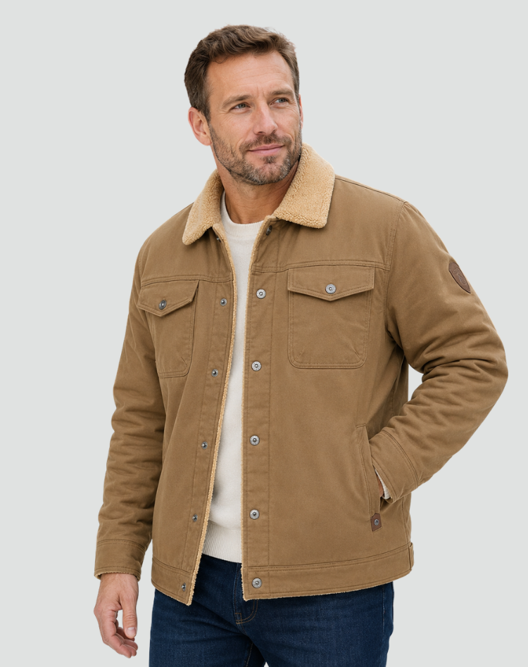 Gédéon | Veste Sherpa Boutons-Pression Poches Poitrine