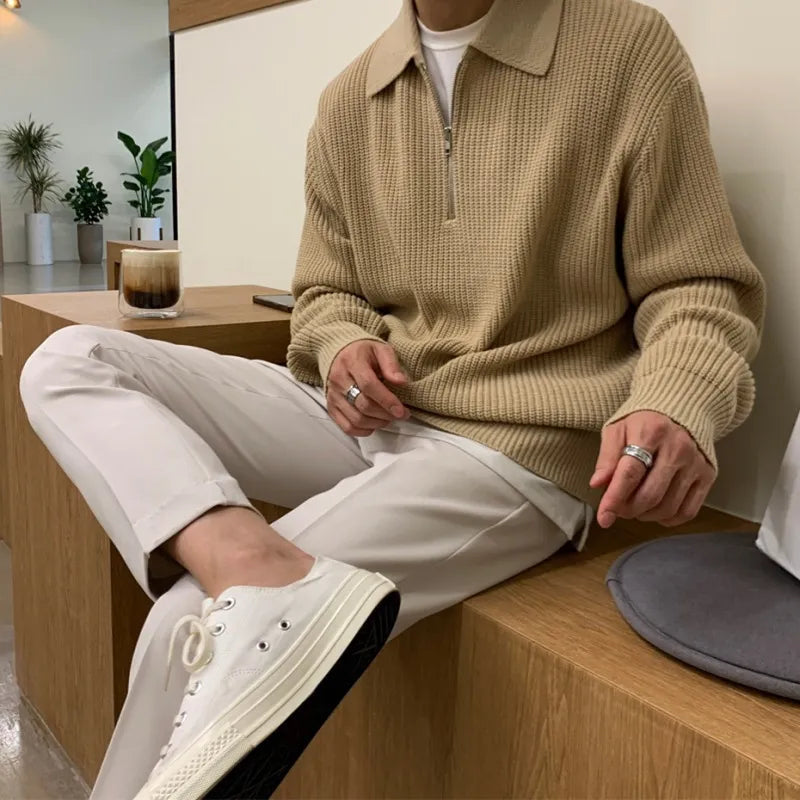Oscar | Pull Zippé Maille Coupe Ample