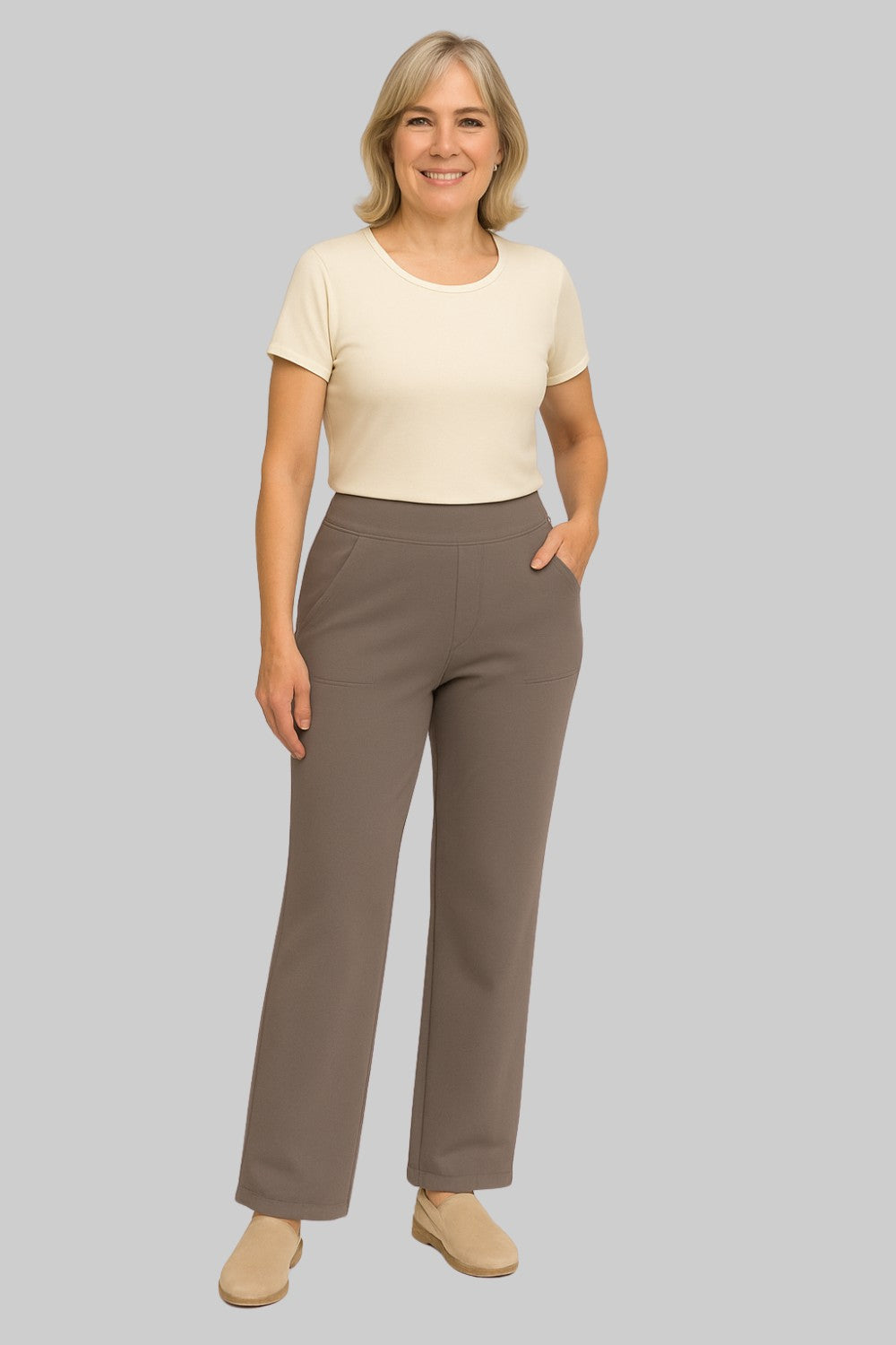 Noémi | Pantalon Droit Taille Haute Femme