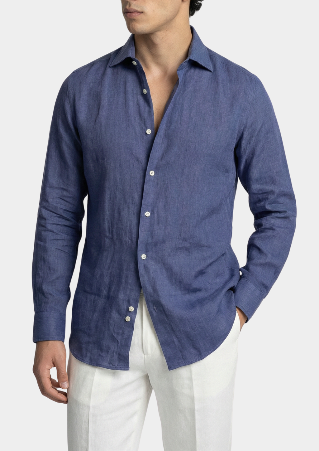 Florian | Chemise en Lin Bleue