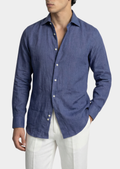 Florian | Chemise en Lin Bleue