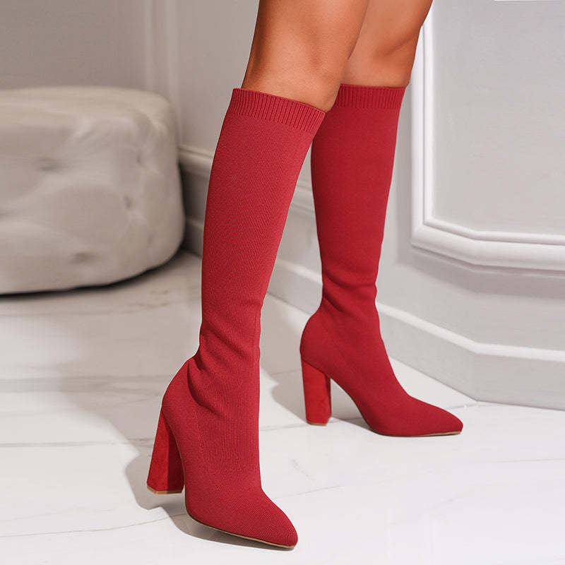 Jacinta | Bottes Chaussettes Hautes Bout Pointu