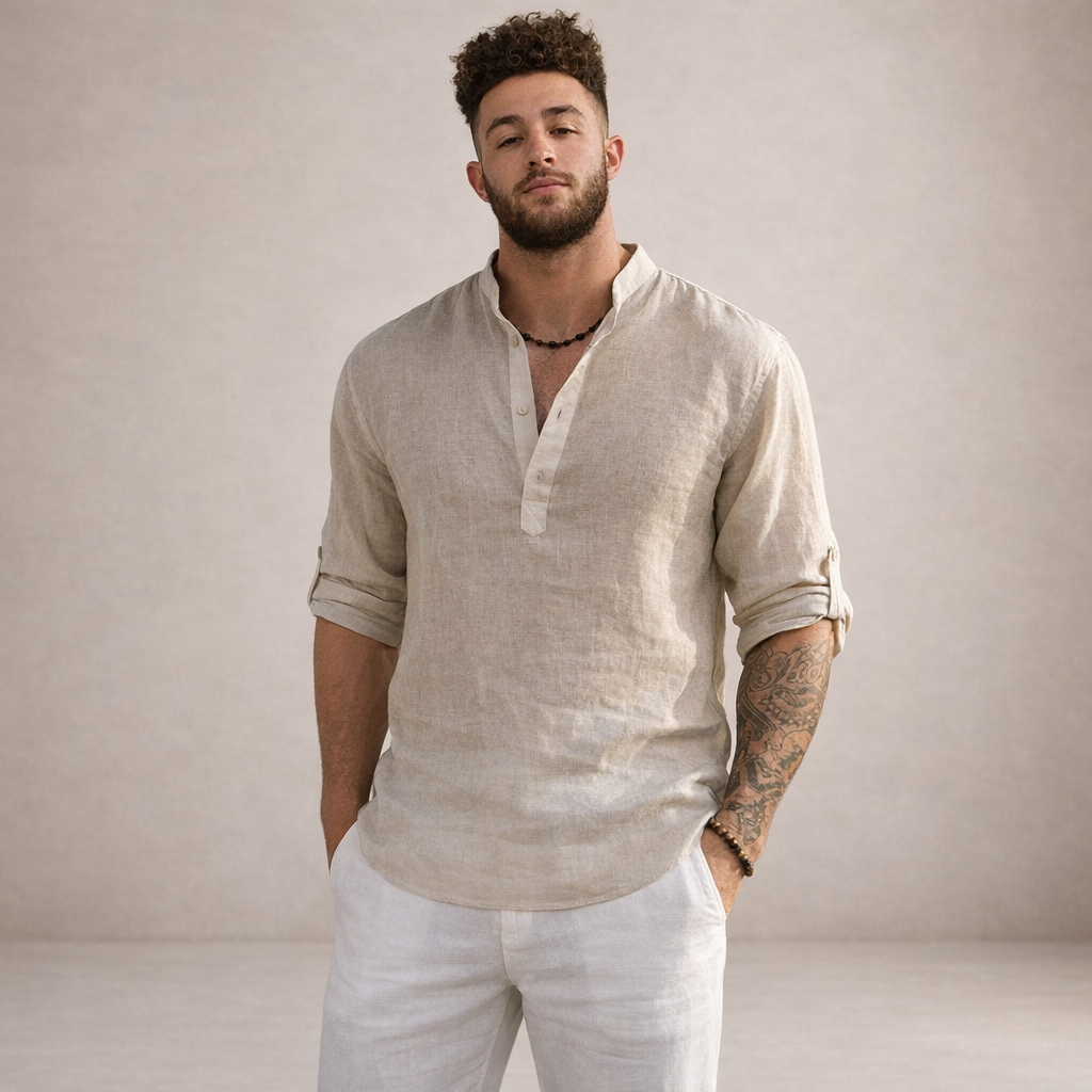 Marceau | Chemise Lin Col Officier