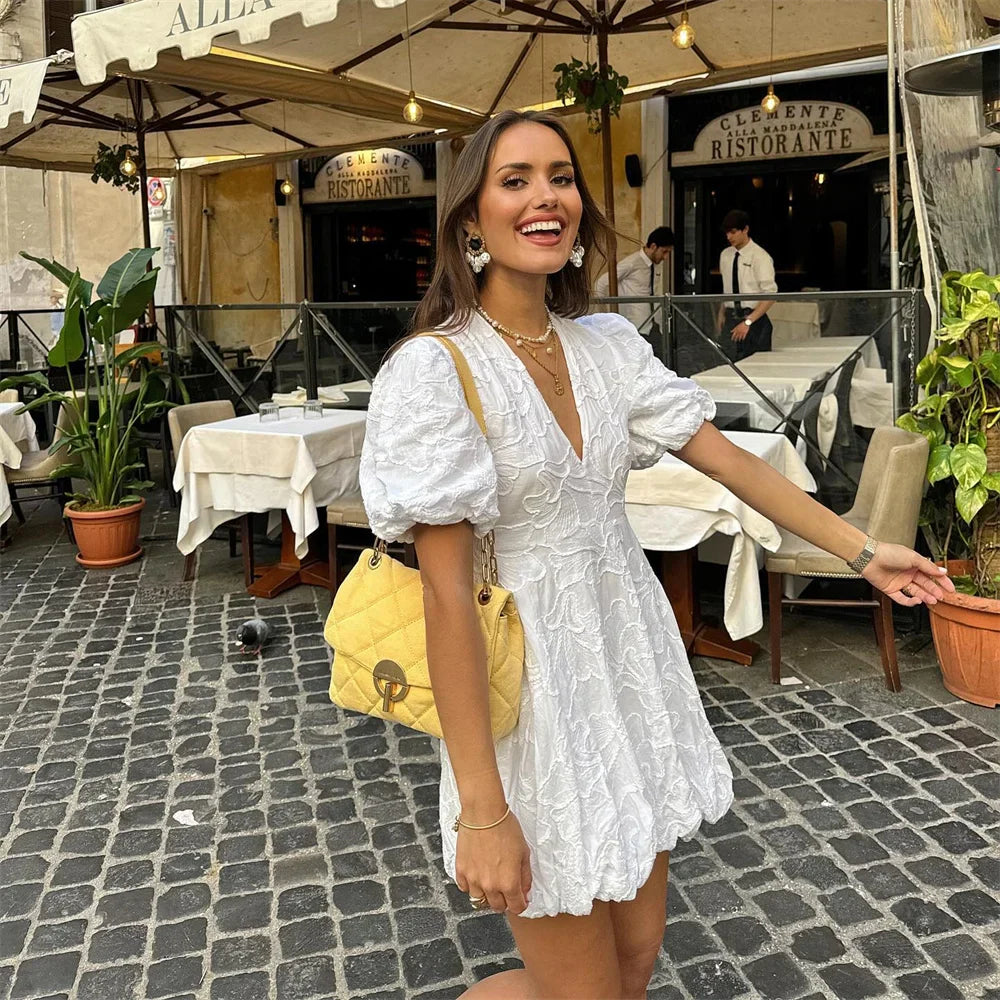 Camille | Robe Midi Femme Col Montant