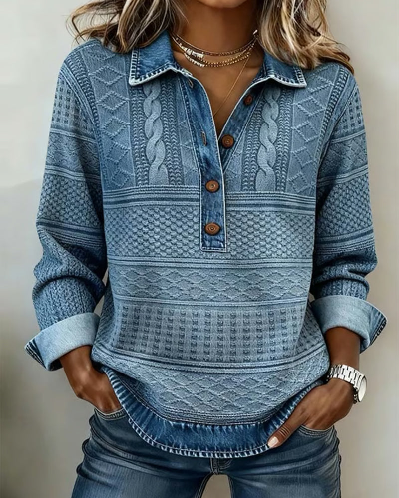 Victoria | Pull Col Polo Motifs Torsadés