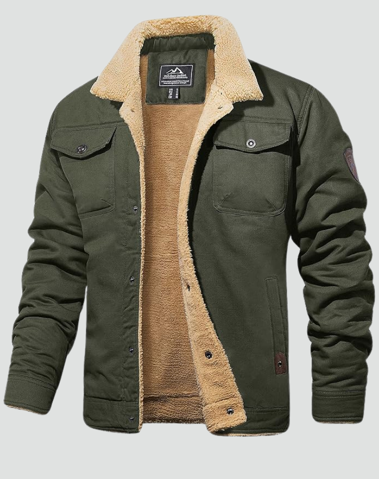 Gédéon | Veste Sherpa Boutons-Pression Poches Poitrine