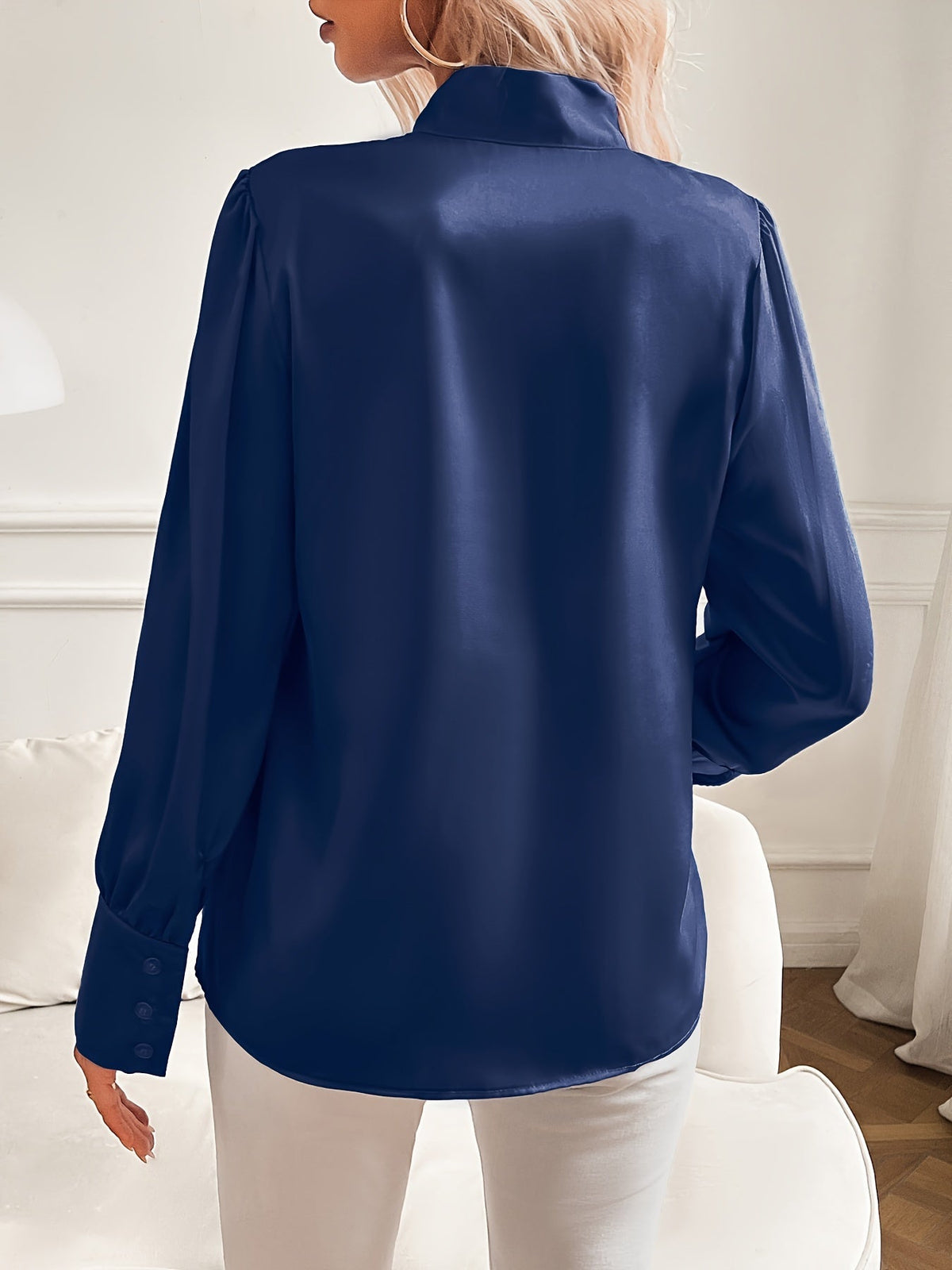 Suzette | Blouse Satin Nœud Femme