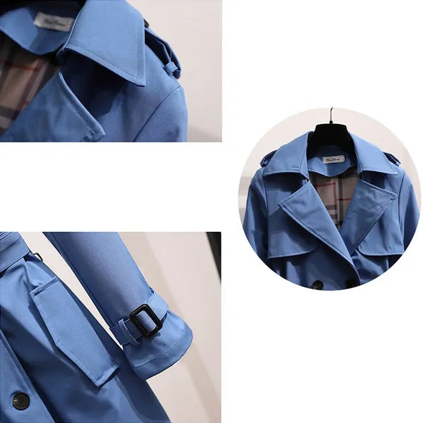 Léonore | Trench Long Double Boutonnage Doublure Motif