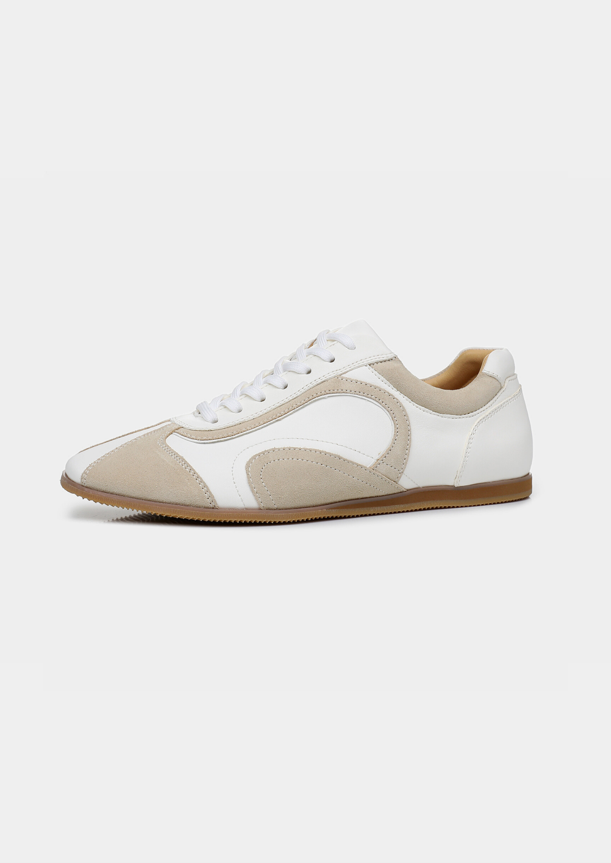 Laurent | Baskets Rétro Daim & Cuir Blanches