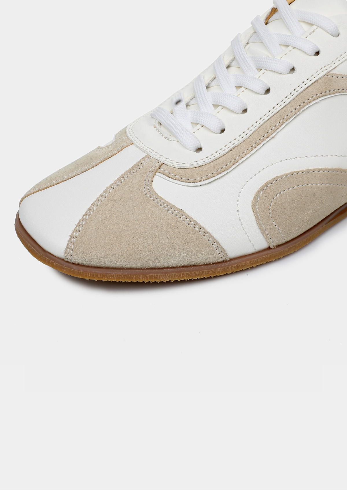 Laurent | Baskets Rétro Daim & Cuir Blanches