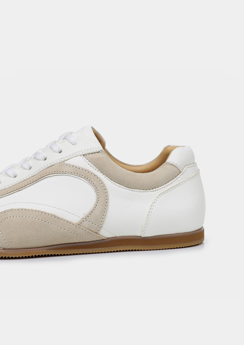 Laurent | Baskets Rétro Daim & Cuir Blanches