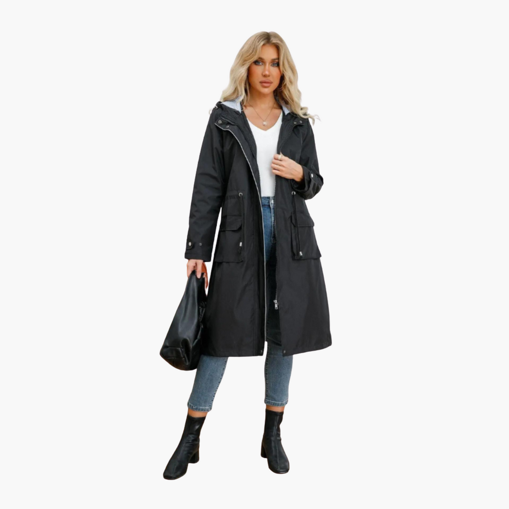 Carla | Veste Longue à Capuche Cintrée