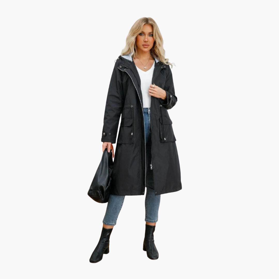 Carla | Veste Longue à Capuche Cintrée