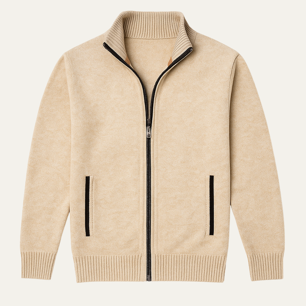 Pierrick | Gilet Zippé Tricot Col Montant