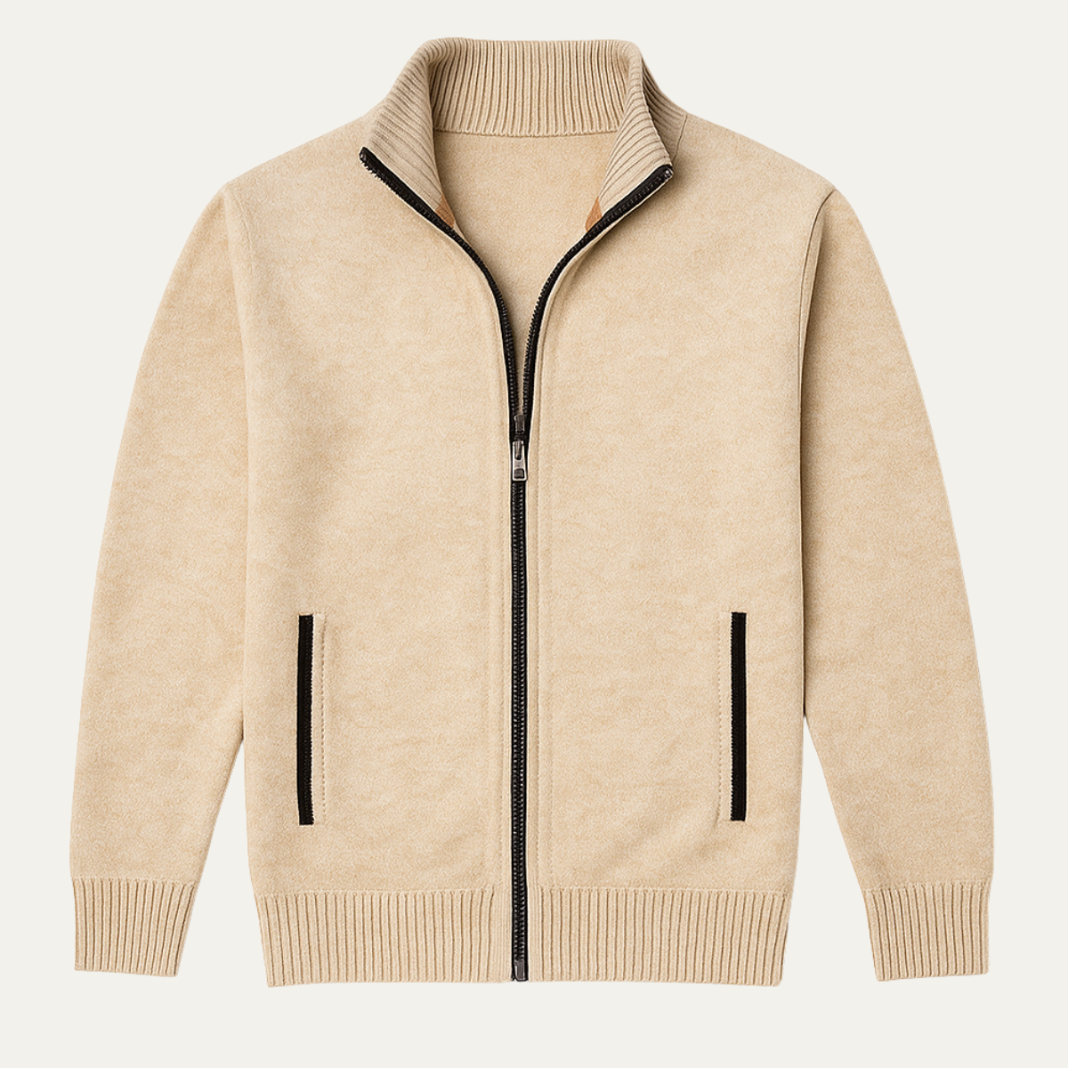 Pierrick | Gilet Zippé Tricot Col Montant