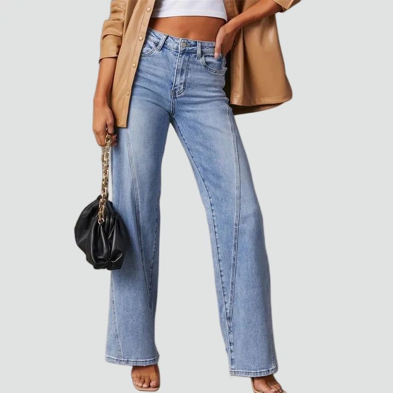 Blanche | Jean Large Taille Haute Femme